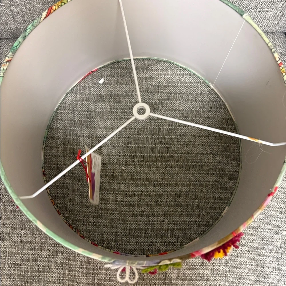 Colorful Floral Embroidered Lampshade - Picture 2 of 5